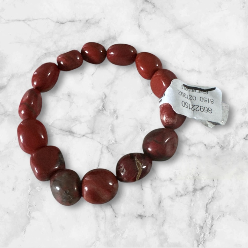 Free People Red Jasper Tumbled Bracelet NWT